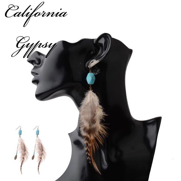 RESTOCKING🎉 Coachella Hippie turquoise feather - Picture 2 of 4